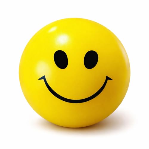 Image of Ecommer Yellow Smiley Ball for Kids, Emoji Face Squeeze Smiley Ball for Hand Exercise, Foam Sponge Toy Balls - Pack of 1