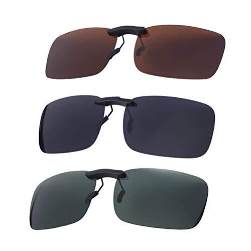 BESPORTBLE 3Pcs Clipe Na Lente Polarizada Flip up para Óculos de Grau Óculos de Proteção UV (Filme C
