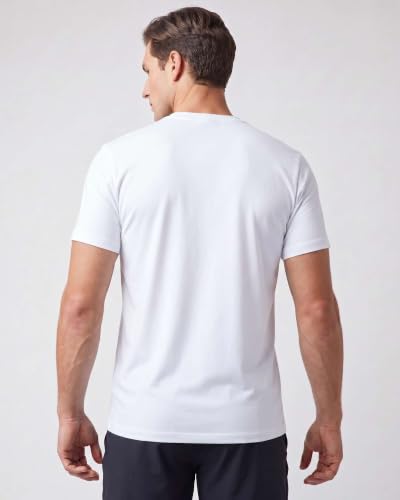 Image of Echo 5 Pack: Men's V Neck Quick Dry Fit Dri-Fit Short Sleeve Active Wear Training Athletic Essentials T-Shirt Tee Fitness Gym Workout Undershirt Top-Set 2,L