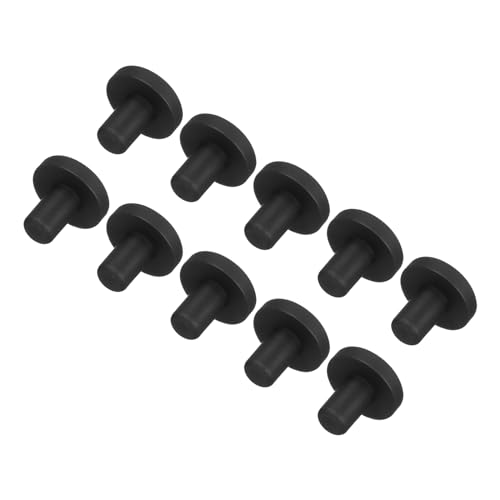 QUARKZMAN Bouchons en Caoutchouc Solide en Forme de T en Silicone Haute Température, Diamètre 5mm, pour Revêtement en Poudre, Plaquage, Lot de 30 Bouchons Noirs (OD 12mm)