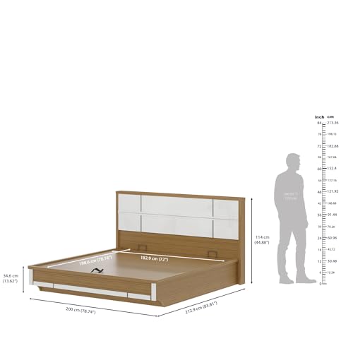 Image of Wakefit Arca King Engineered Wood Bed with Hydraulic Storage