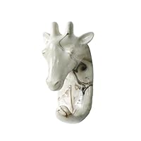 GUASDIE Coat Hooks Wall Mount Deer Elephant Giraffe Horse Rhinoceros Antelope Ceramic Animal Wall Hooks Rack Hangers for Coat Hat Towel Purse Robes Mudroom Bathroom Entryway,Giraffe
