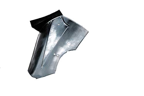 LARP Armor Warrior Blackened Steel Pair of Shoulders & Gorget LARP Pauldron Set