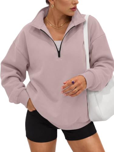 Image of Trendy Queen Women's Oversized Sweatshirts Half Quarter Zip Fleece Sweaters