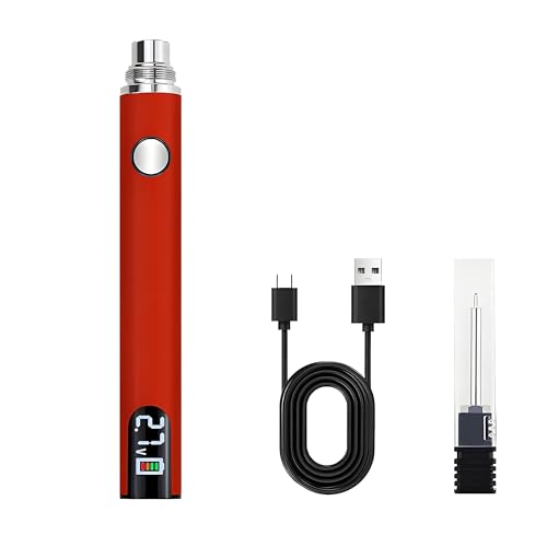 ITSTUVRH 2026 Rechargeable Thread Burner kit Digital LCD screen displays for intelligent temperature control。Burning Pen with three settings of 2.7V, 3.7Vand 4.2V (red)
