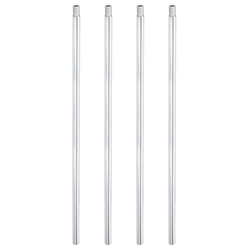 Image of PATIKIL Threaded Extension Rod, 4 Sets 12 inch M10 x 1mm Fine Thread Lamp Pipe with Lamp Pipe Nipples for Pendant Light Island Lighting Chandeliers Stems, Silver Tone
