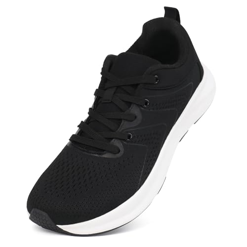 Ortho+rest Men Wide Toe Box Shoes Pain Relief Running Shoes Walking Sneakers for Ingrown Toenail (9,Black)