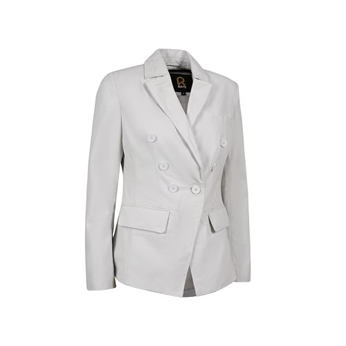 Rauly Double Breasted Fancy Buttons Lambskin Leather Blazer Women - Casual Coat Long Sleeves Style Leather Jacket for Women2