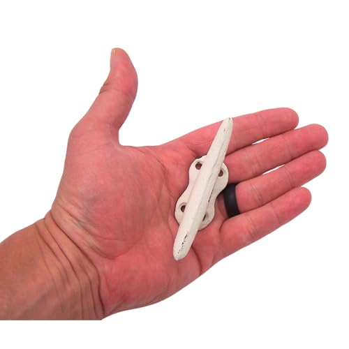 Wowser Nautical White Cast Iron Boat Cleat Wall Hooks, 3.5 Inches, Set of 3 - Image 5