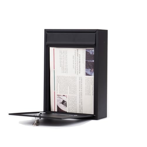 YEVVAIOC Wall Mount Mailbox, Mounted Lockable Metal Drop Box, Mail Boxes with Key Lock for Outside, for Home, Office Business,Envelope Black by YEVVAIOC - Image 6