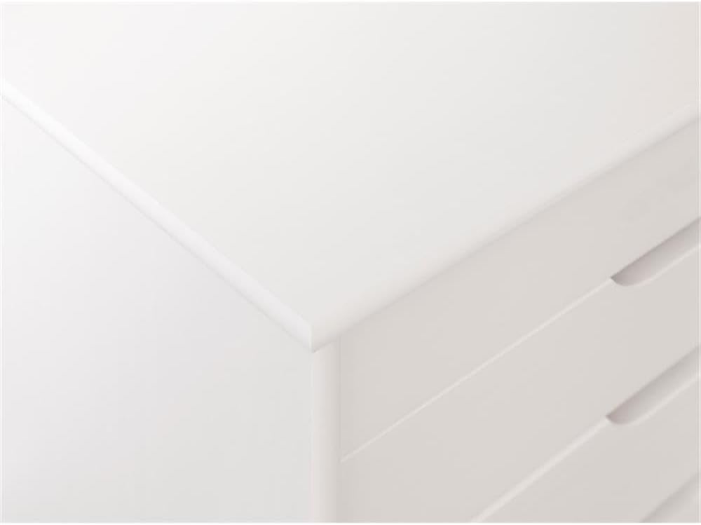 Pemberly Row 8-Drawer Transitional Wood Storage Cart with 6 Top Drawers & 2 Deep Bottom Drawers, Casters, Handle Cut Outs, Some Assembly Required, for Office/Kitchen/Bedroom, in White Wash Finish