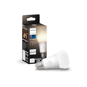 Philips Hue Smart 75W A19 LED Bulb – Soft Warm White Light – 1 Pack – 1100LM – E26 – Indoor – Control with Hue App – Works with Alexa, Google Assistant and Apple Homekit