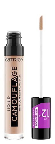 Catrice Liquid Camouflage High Coverage Concealer, Concealer, 12 Hours, No. 010 Porcellain, Nude, for Combination Skin, Long-Lasting, Oil-, Waterproof, Alcohol-, Pack of 3 (3 x 5 ml)