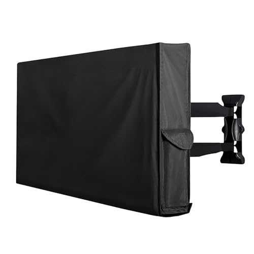 Housse TV extérieur imperméable 420D anti-UV pour grand écran de télévision noir - 2