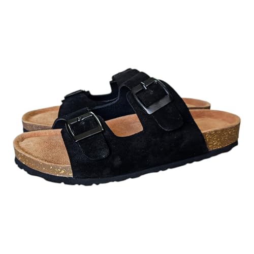 Image of Men Suede Leather Sandals | Cushioned Footbed | Comfortable | Casual Slip-on Slippers