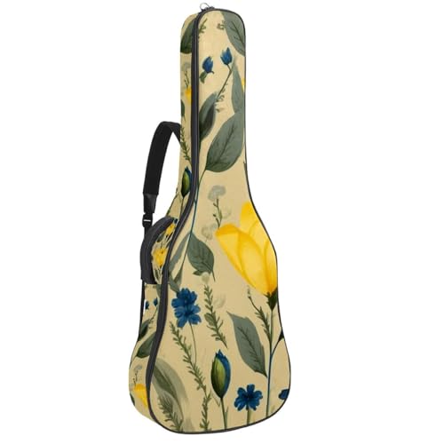 NUEAHEDN Acoustic 40/41/42 Inch Colored Leaves Large Capacity Guitar Gig Bag 0.4Inch Extra Thick Sponge Overly Padded, with Two Storage Pockets, Waterproof Guitar Case