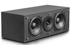 Close-up of the Edifier DA5100 center speaker with three drivers