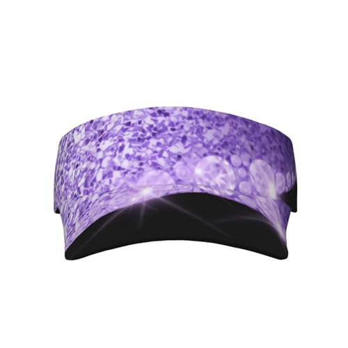 Modern Fashionable Purple Glitter Lashes Adult Sport Sun Visor Hats Adjustable Empty Top Baseball Cap Cotton Ball Caps