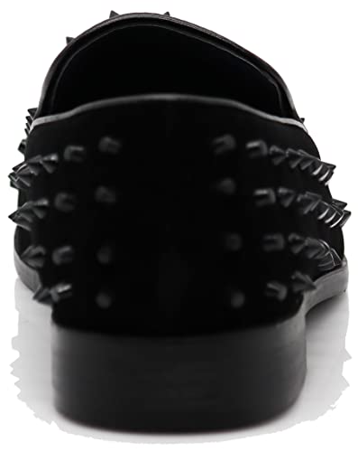 Image of SPK26 Men's Vintage Velvet Rhinestone Designer Dress Loafers Slip On Shoes Classic Tuxedo Dress Shoes