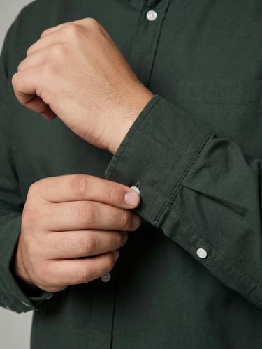 Image of Urbano Plus Men's Cotton Full Sleeve Regular Fit Solid Oxford Shirt with Button-Down Collar