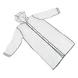 HOMSFOU Transparenter Langer Regenmantel Damen Herren ein Stück Ganzkörper Regenponcho mit Kapuze und Druckknopfverschluss Leichter Outdoor Eva Regenmantel für Camping Festivals und
