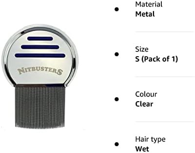 Nitbusters Infinity Stainless Steel Metal Headlice Nit Removal Comb with Spiral Grooves