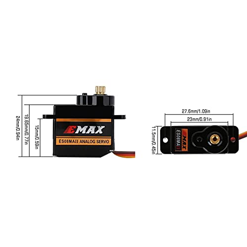 Emax Es08Ma Ii 12G Mini Metal Gear Analog Servo For Rc Model (Pack Of 4) #TOP2