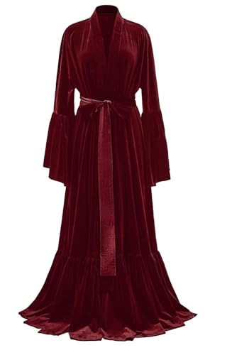 Velvet Bridal Robe Long for Women