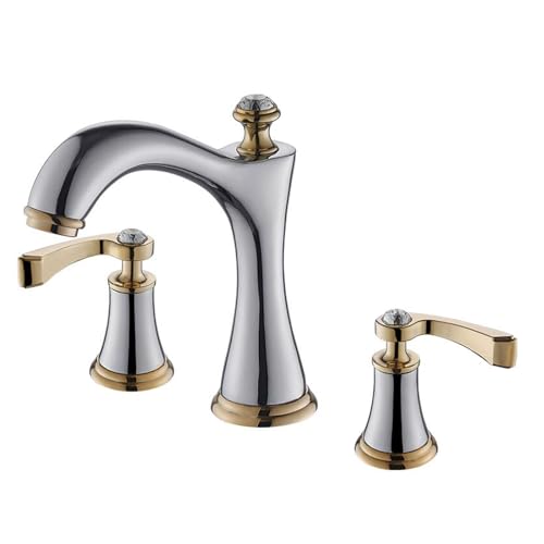 Robinet mitigeur de salle de bain anti-fuite en laiton chrome 3 trous