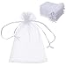 Produktbild Ouinne 100 Stück Organzabeutel Schmuckbeutel Organzasäckchen Geschenk Hochzeit Säckchen Fest Party Beutel (Weiß)