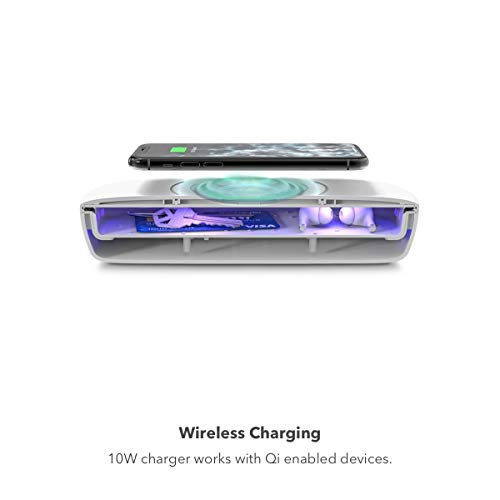 Image of Mophie - Smartphone Light sanitizer with Universal Wireless Charging - White
