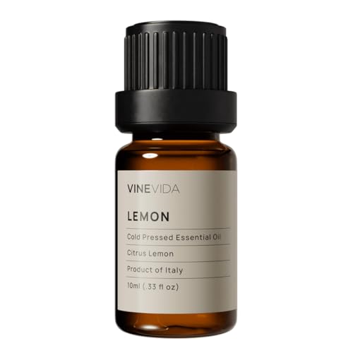 VINEVIDA Lemon Essential Oil 10 mL - Undiluted for Candle Making, Soap Making, DIY Candle Scents