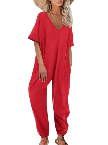 Nirovien Harem Jumpsuits for Women Casual Plus Size Overalls Short