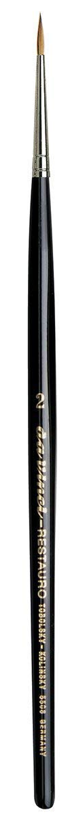 da Vinci Watercolor Series 5506 Maestro Paint Brush, Round Retouching Kolinsky Red Sable, Size 2 (5506-2)