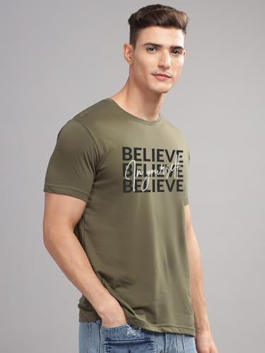Image of ADRO 100% Cotton Lycra Tshirts for Men Combo Pack of 3 | Regular Fit | Printed T Shirt | Round Neck Half Sleeve| Mens Tshirts