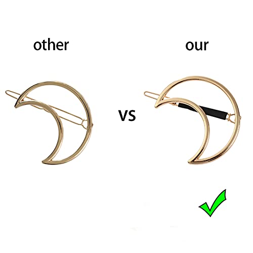 Giyomi 2 Pcs Minimalist Hair Clip For Women And Girls, Newly Designed Non-Slip Rubber Clip Gold & Silver Hollow Geometric Metal Hair Clip Bobby Pin Ponytail Holder Hair Accessories thumb #1