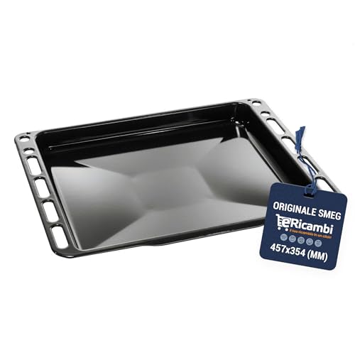eRicambi®, Teglia Leccarda per Forno Compatibile con Smeg - Dimensioni 457x354x39,8 mm - Acciaio Smaltato Resistente - Non Universale - Per la Maggior Parte dei Modelli