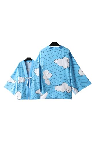 Unisex Kimono Cardigan Cloak Kamado Anime Cosplay Costume Jacket Sleepwear Casual Open Front Coat