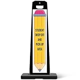 Student Drop Off and Pick Up Area Vertical Panel Sign Kit,