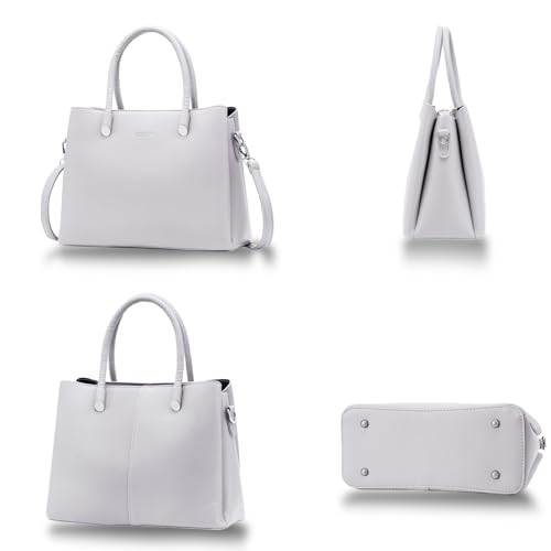 Image of Women's Top-Handle Handbags PU Leather Satchel Handbag with Detachable Shoulder Strap for Casual, Work, Traveling