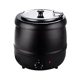 10L食品用スープ釜ウォーマー, 業務用電気式スープウォーマー温度調整と, レストランおよび大家族のため,黒