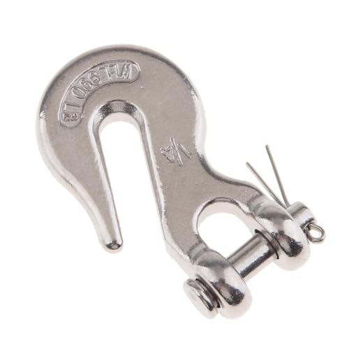 ZDCBMDB [Motorcycle Parts] 316 Stainless Steel Clevis Grab Hook Rigging Tow Winch Equipment 1/4' [Easy to Replace]
