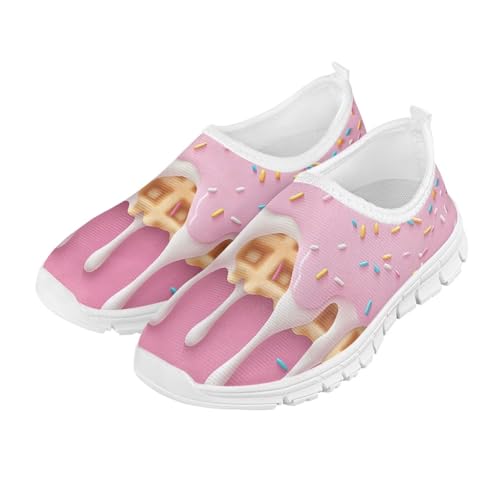 Kids Breathable Sneakers Cartoon Casual Walking Shoes for Boys Girls Lightweight Soft Outdoor Loafers for Athletic US 11-15 White Sole