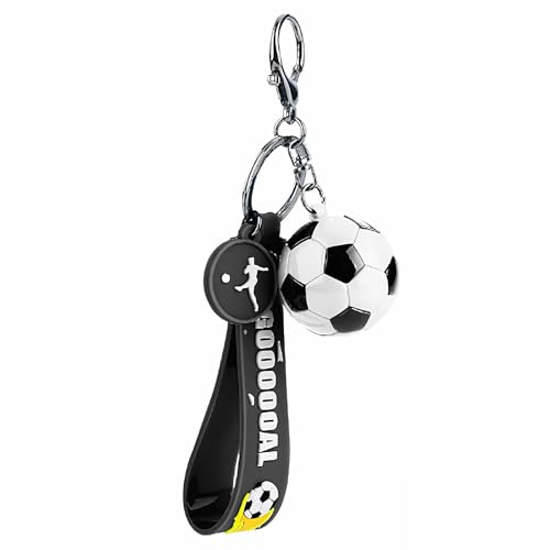 Divguf 1 Pack Soccer Keychain Gift, Motivational Football Key Ring