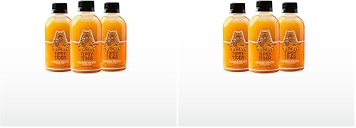 Image of Tipsy Tiger Orange Kaffir Lime Mojito, Vodka, Rum, Gin Cocktail Mixer, Makes 6 Drinks, Less Than 3% added Sugar, 250ml (Pack of 6 bottles , Coaster & bamboo stirrers), Fuss Free- Just add Ice and Alcohol