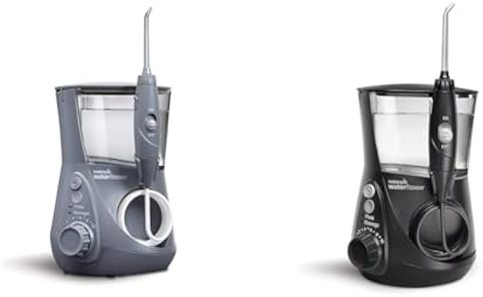Waterpik Aquarius Water Flossers WP-667CD Gray and WP-662 Black with 10 Settings, 7 Tips, ADA Accepted