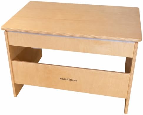 Kids’ Station 18″ Sensory Sand and Water Table with Lid, Baltic Birch Plywood