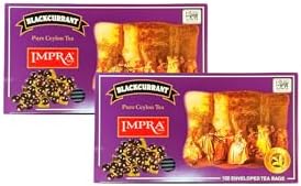 Impra Blackcurrant Ceylon Black Tea – 100 Count (Pack of 2)