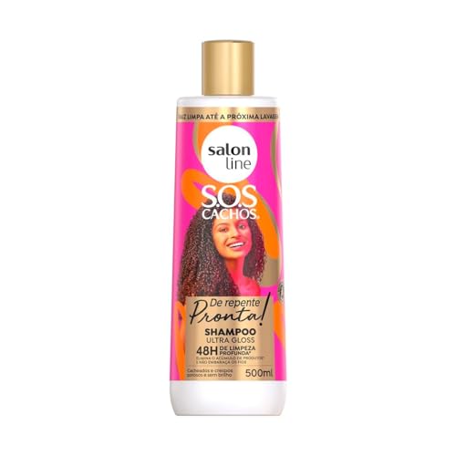 Salon Line, Shampoo, SOS Cachos, De Repente Pronta, Vegano - Para Cabelos Cacheados e Crespos, 500ml