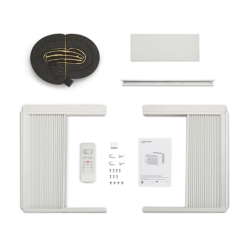 Amazon Basics Window-Mounted Air Conditioner with Remote - Cools 350 square feet, 8,000 BTU